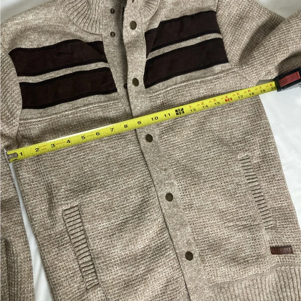 Buffalo David Bitton XL Waffle Knit Fleece Lining Snap Button Weaver Jacket - Picture 11 of 13